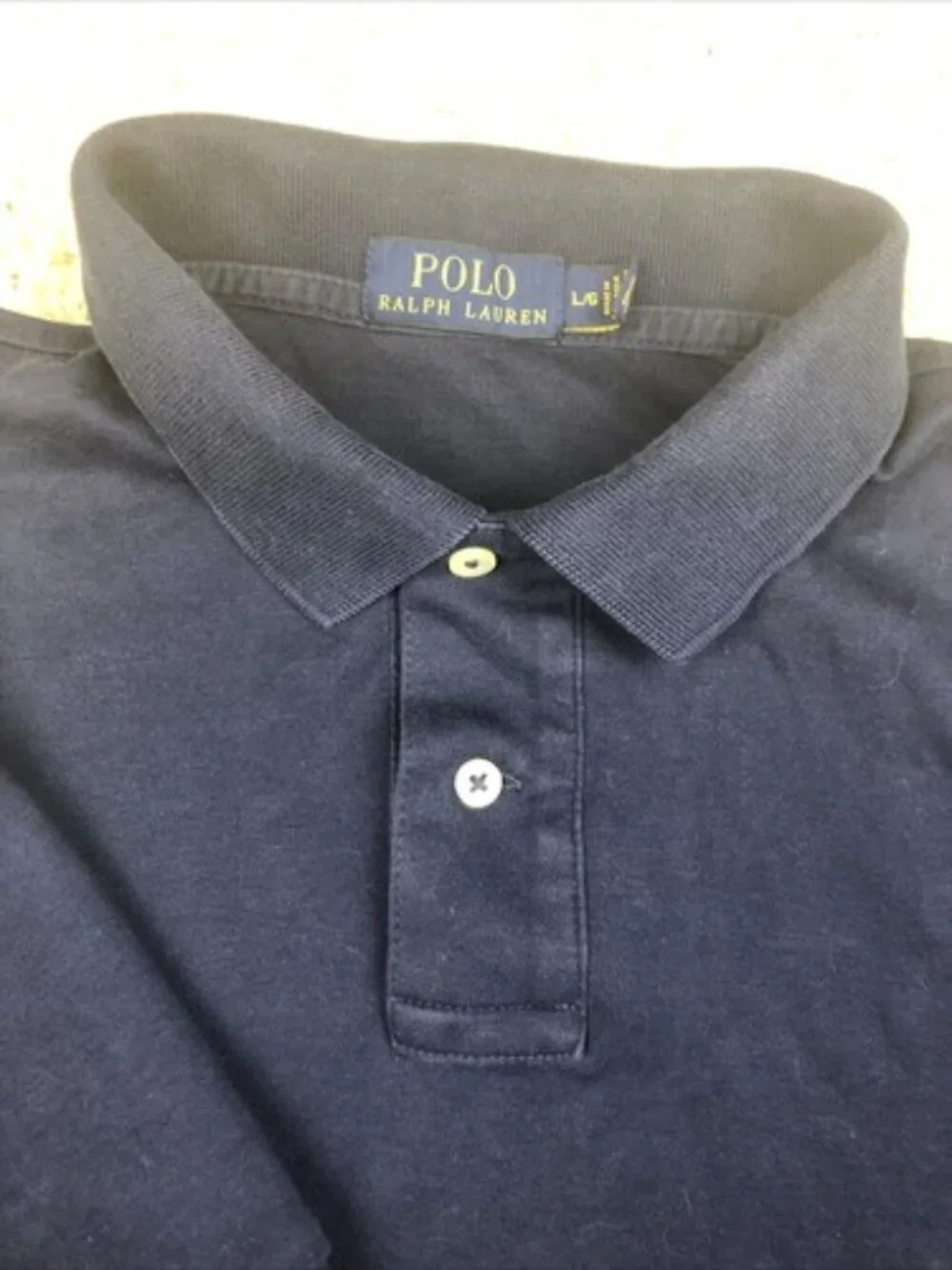 Polo Ralph Lauren Large Cotton Blue Short Sleeve Polo Shirt Golf White Pony